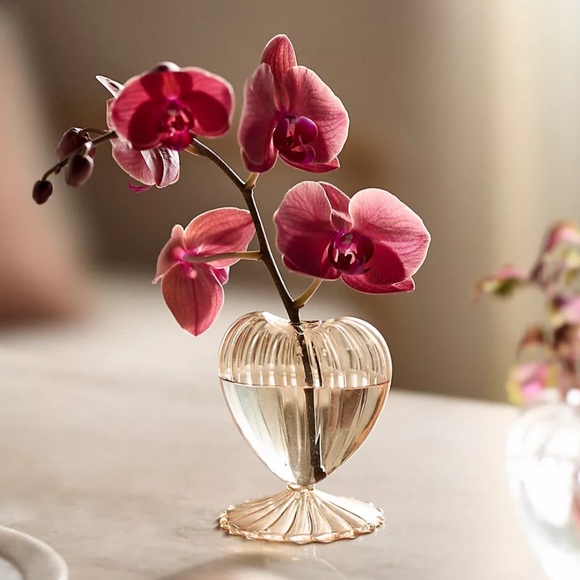 Anthropologie Other - SOLD🫶Heart Glass Bud vase